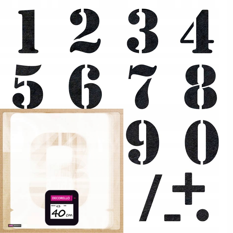 

Szablony malarskie Cyfry Stencil wys. 40 cm