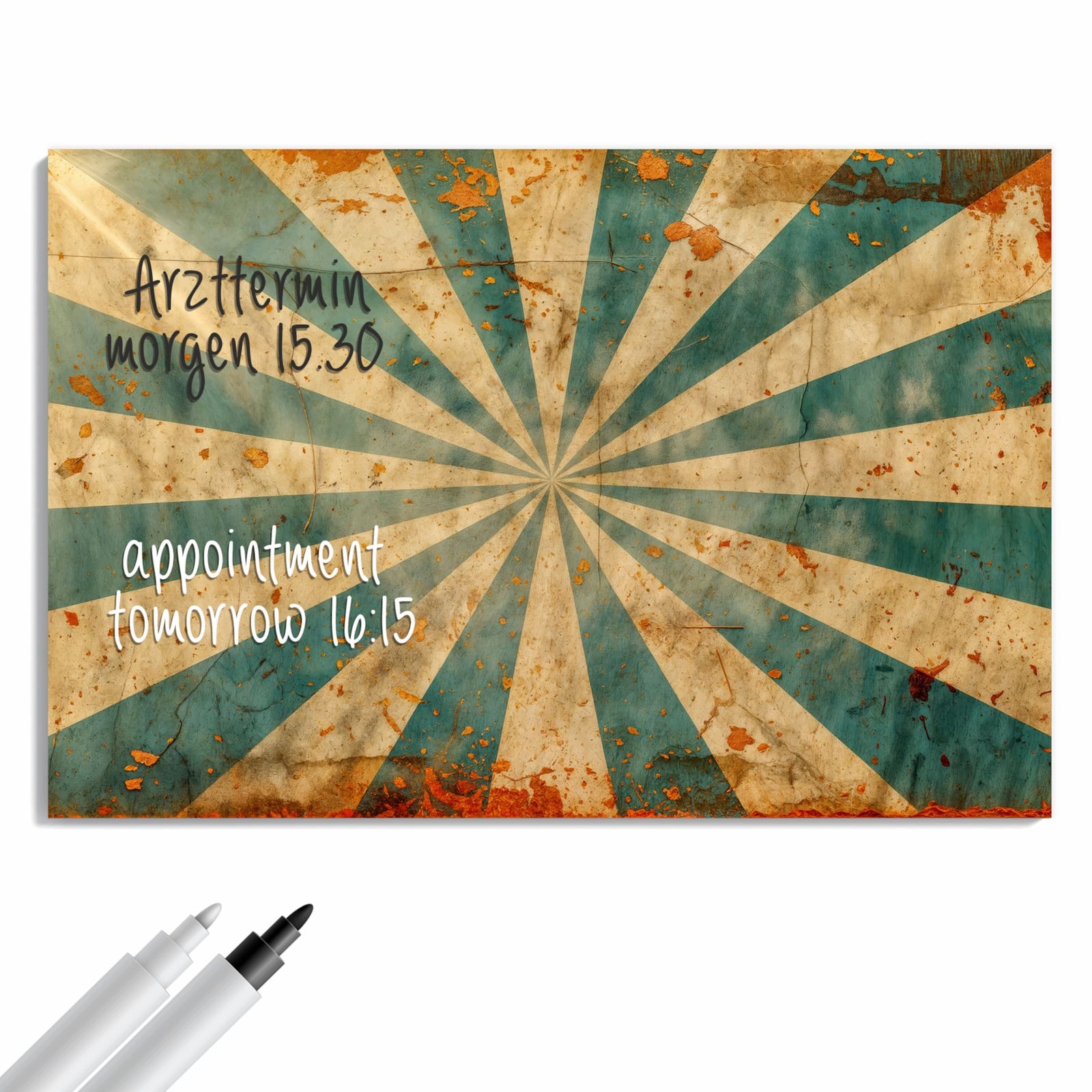 Magnetická tabule Retro Paprsky slunce 90 × 60 cm