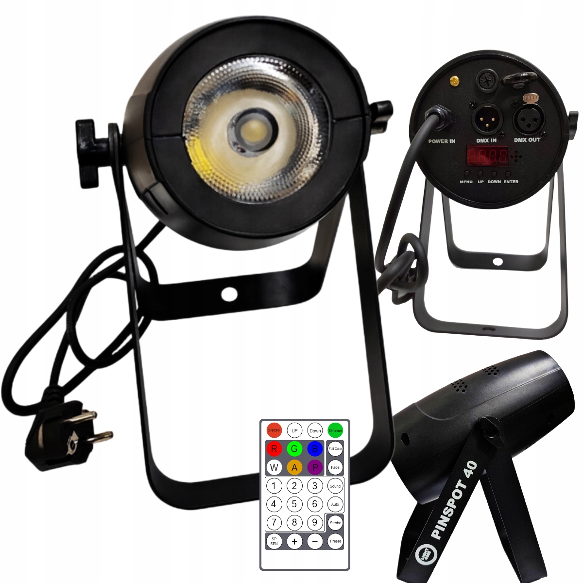 Reflektor Sceniczny Rgbw Led 40W Spot Punktowy Pilot 2 Uchwyty Montażowe