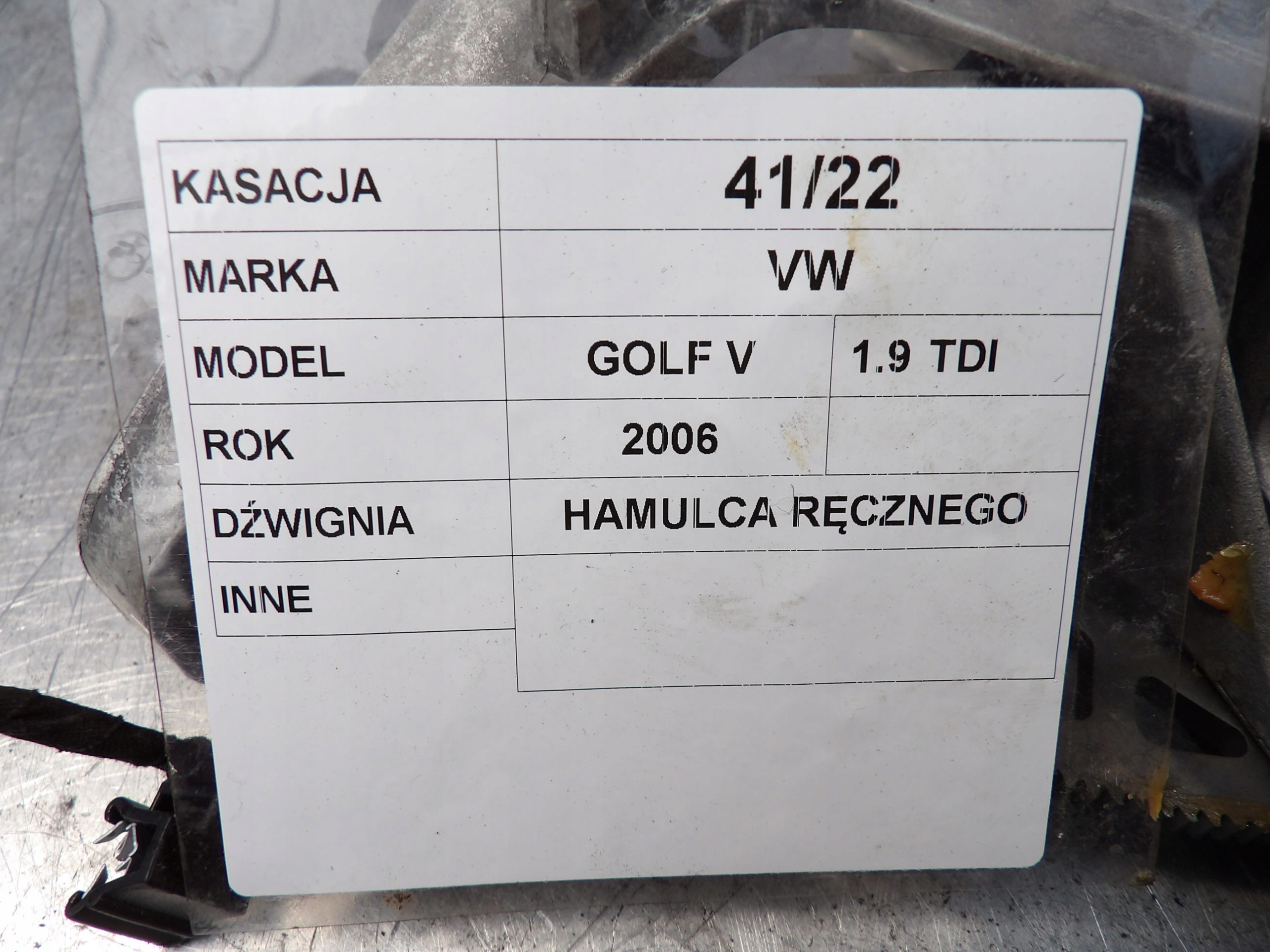 páčka elektrická brzda VW Golf V 1K0711303H