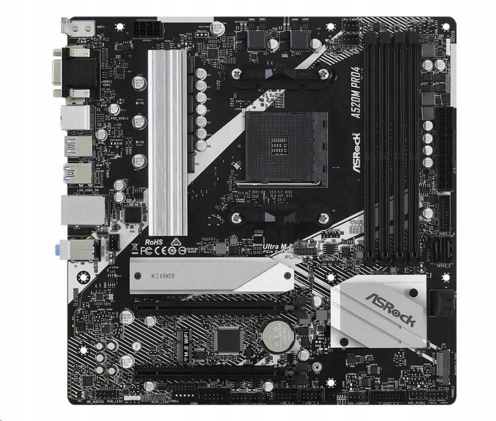 ASRock Mb Sc AM4 A520M PRO4, Amd A520, 4xDDR4, Hdmi, Dp A520M PRO4