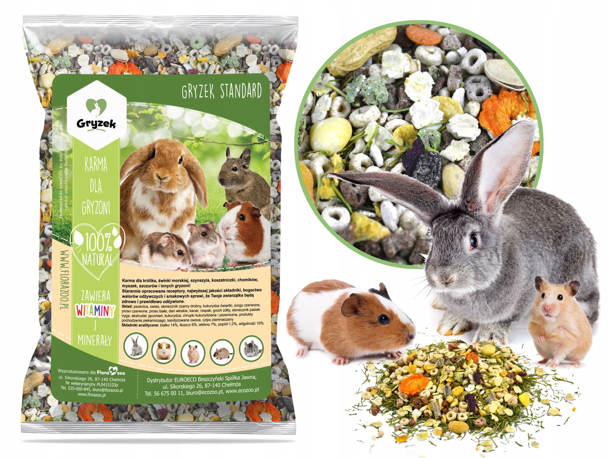 KARMA DLA GRYZONI MYSZKI KRÓLIKA CHOMIKA ŚWINKI