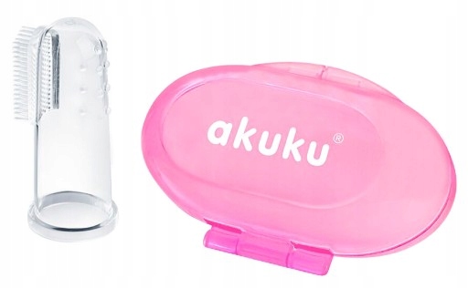 AKUKU SILIKONOWA SZCZOTECZKA NA PALEC + ETUI
