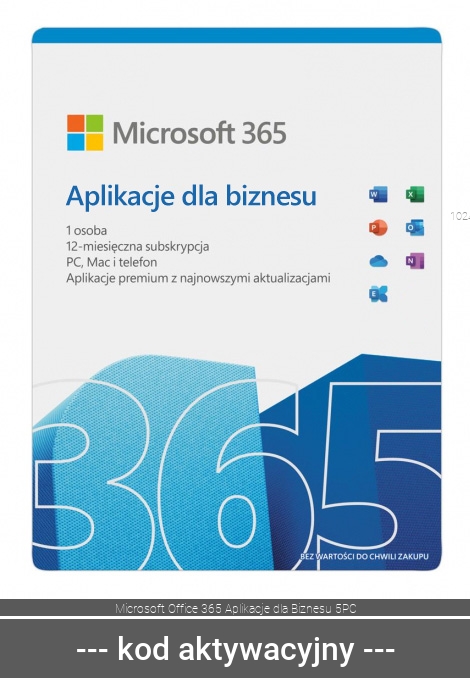 Microsoft Office 365 Apps for Business 5 PC / 12 miesięcy ESD