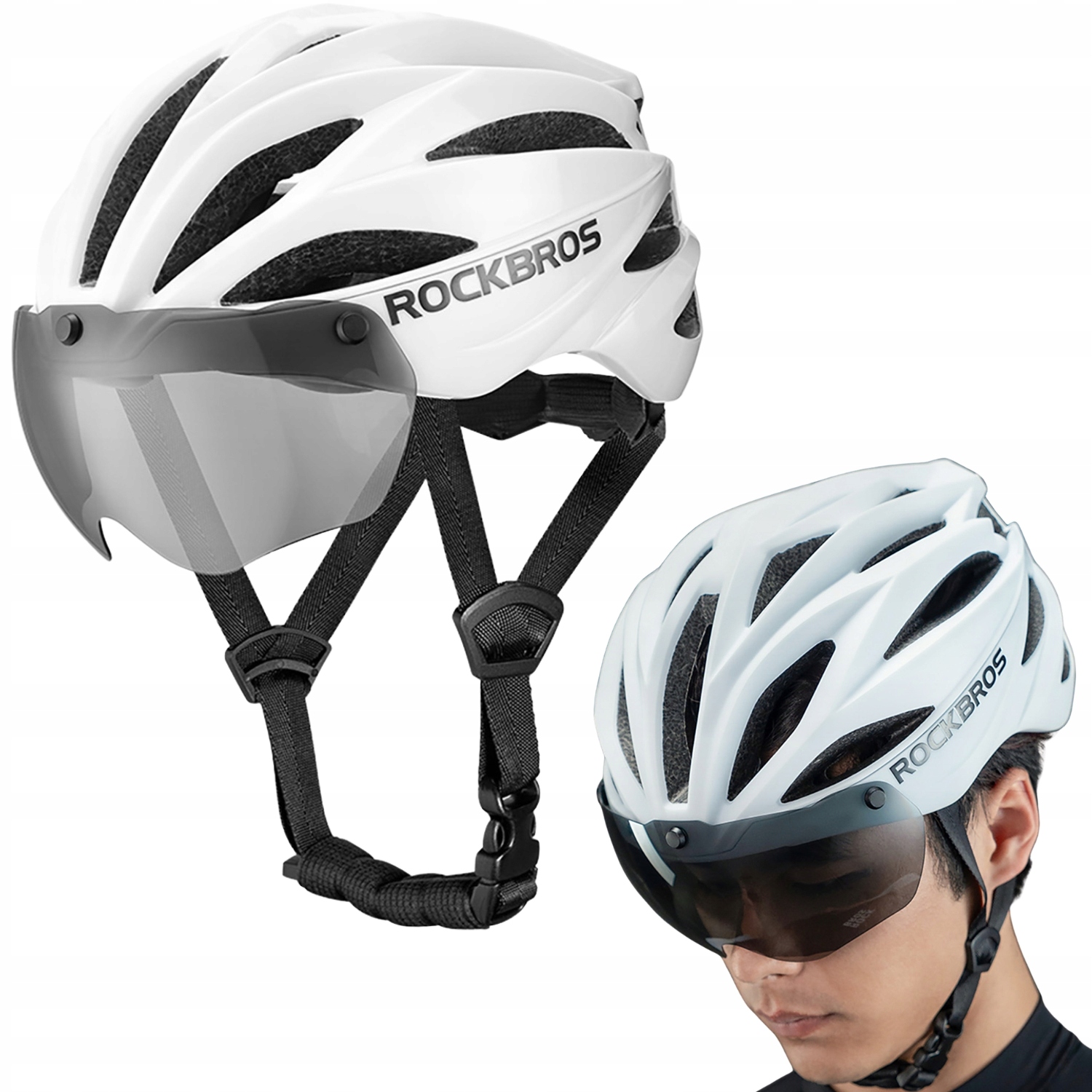 Cyklistická helma Rockbros s odnímatelným Uv štítem, unisex, nastavitelná 58-62 cm