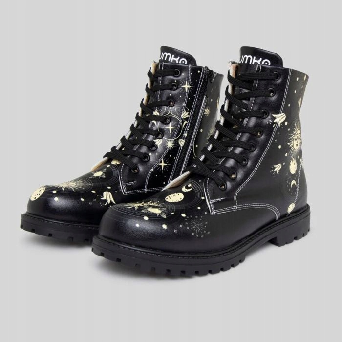 Veganské Kotníkové Boty Traperky Mumka Slunce Černé 38