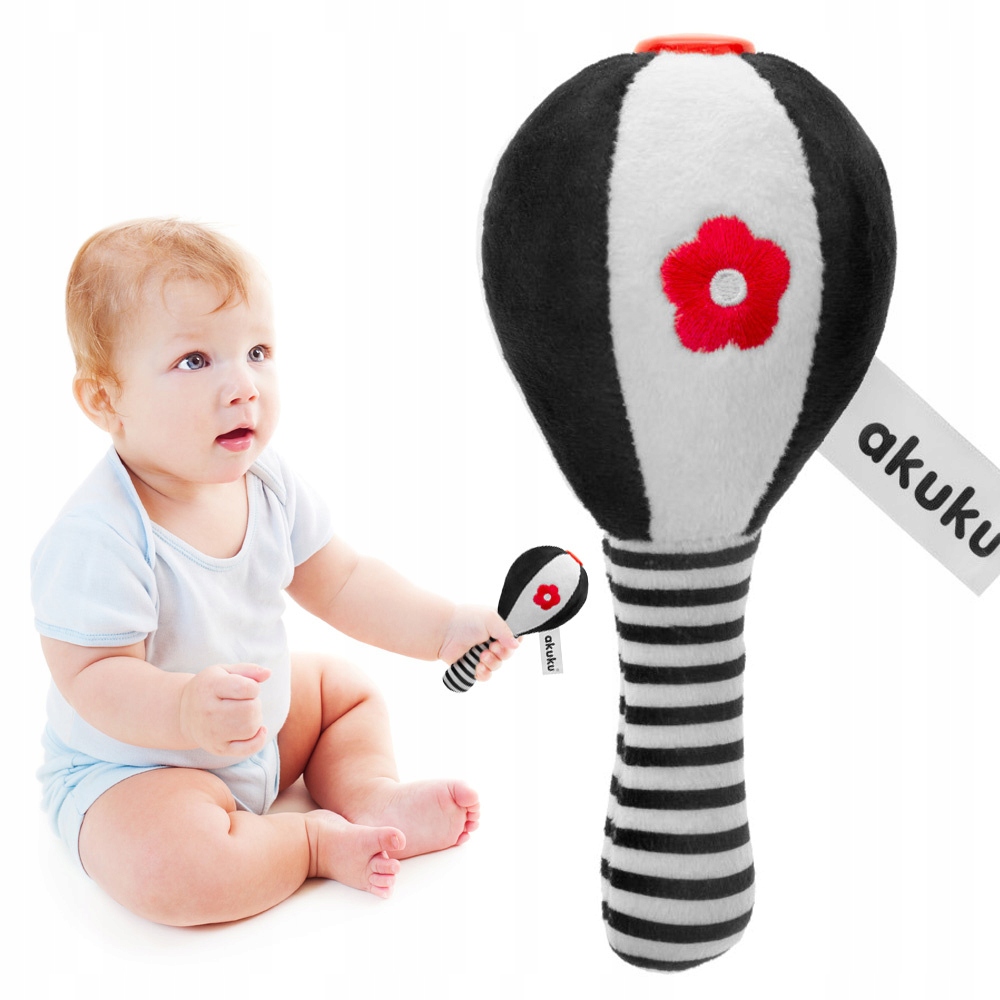 

Akuku Grzechotka Sensoryczna Pluszowa kontrastowa