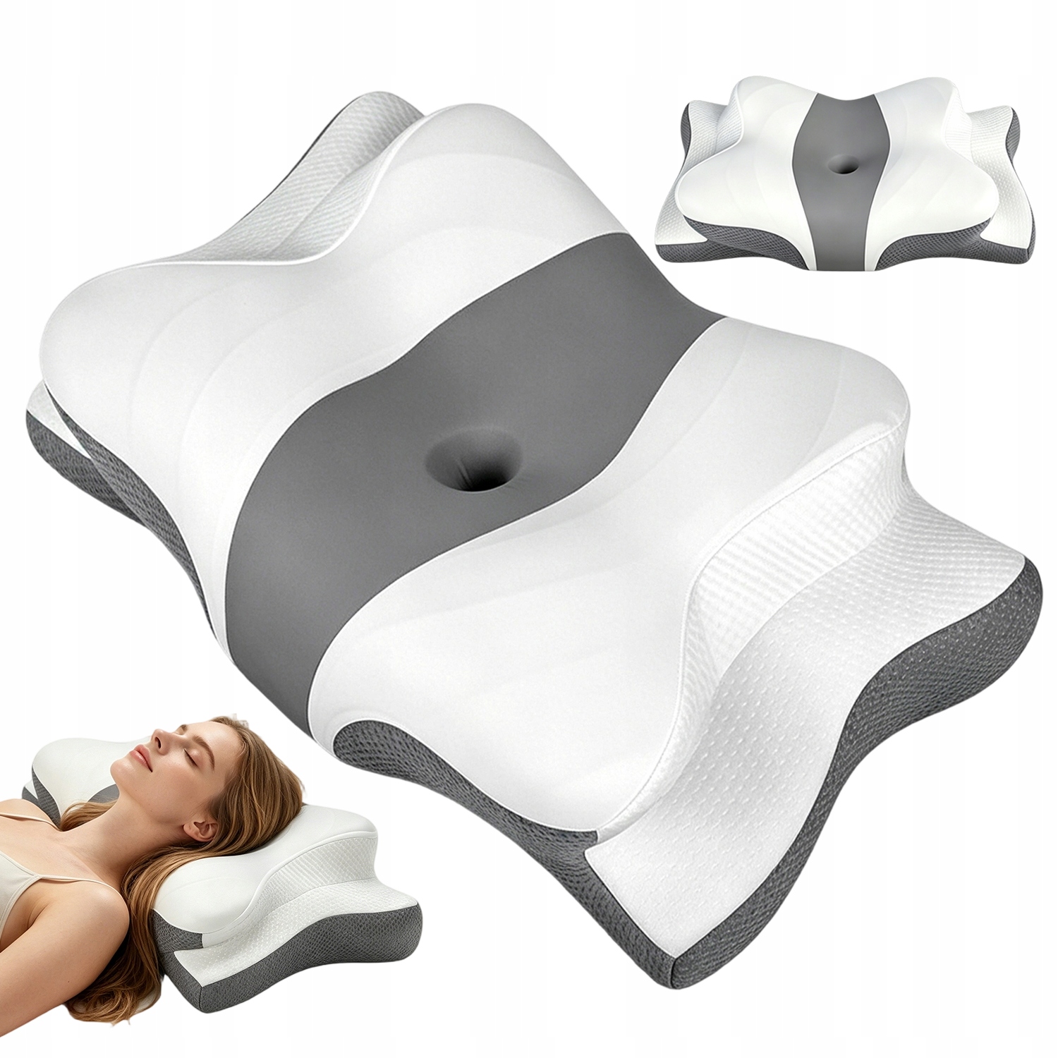 Ortopedyczna Poduszka Do Spania Pianka Memory Do Spania Ergonomiczna