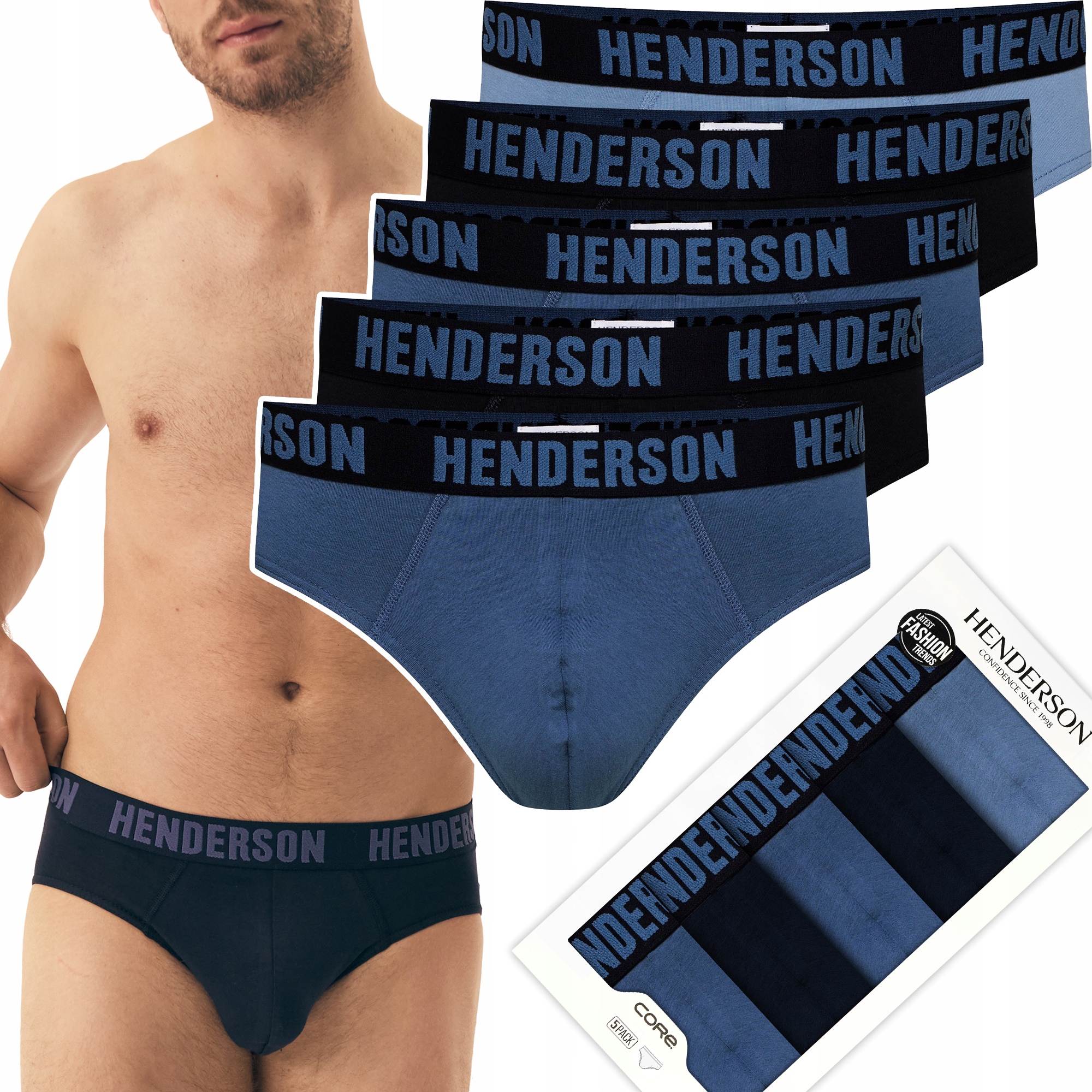 Pánské slipy 5-PAK slipy Bavlněné Sportovní Pohodlné Henderson Over XL