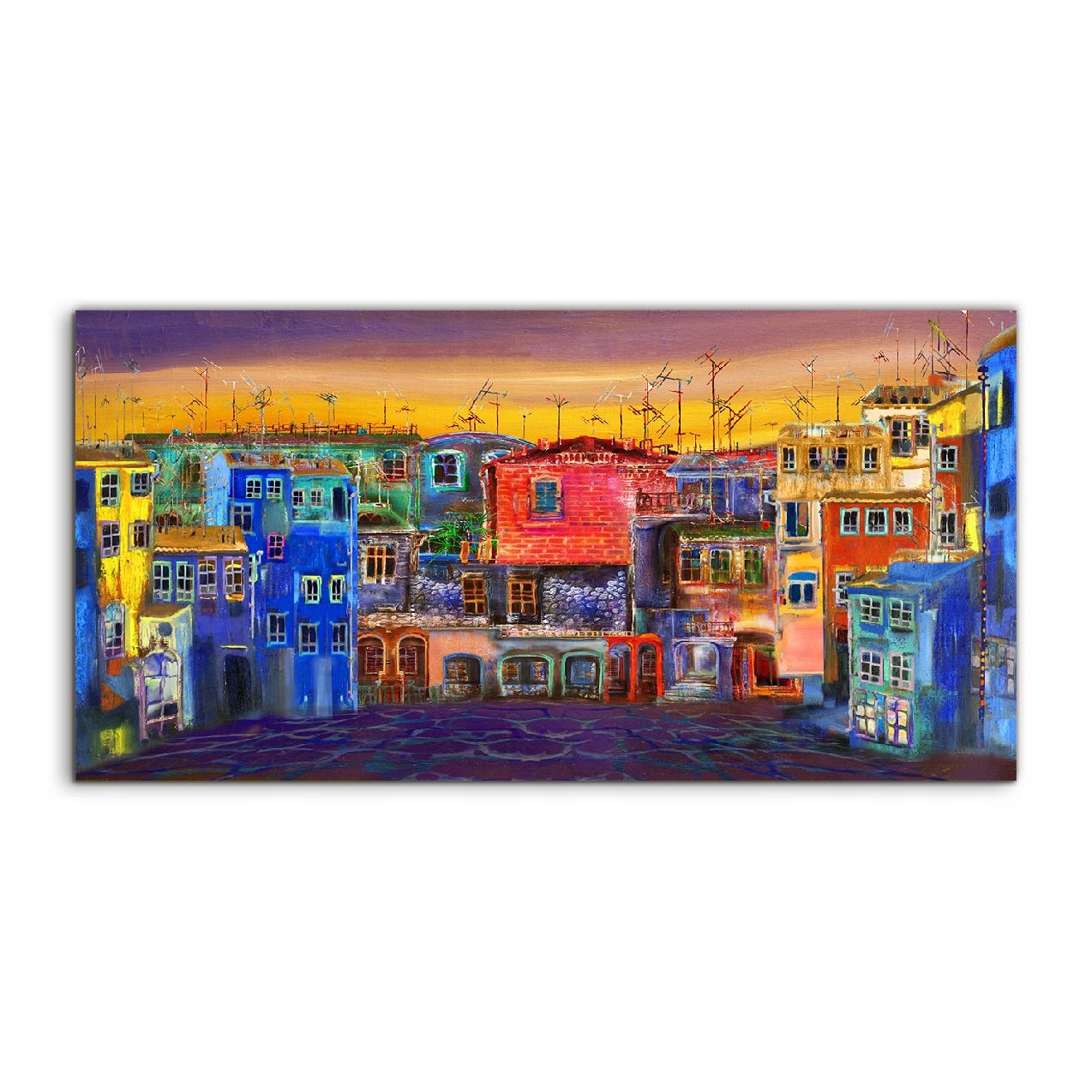 

Obraz akryl 100x50 na ścianę Krajobraz Domy Miasto