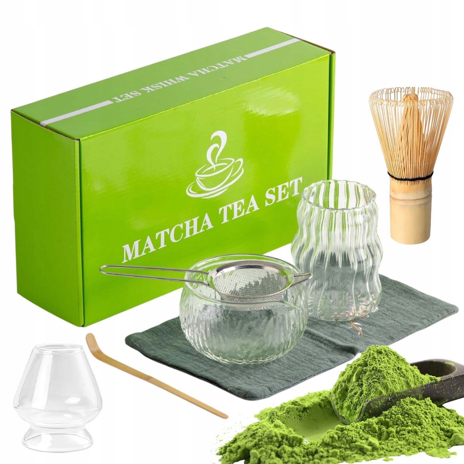 Startovací Sada Matcha Sklo Japonská Čajová Sada Matcha 7V1