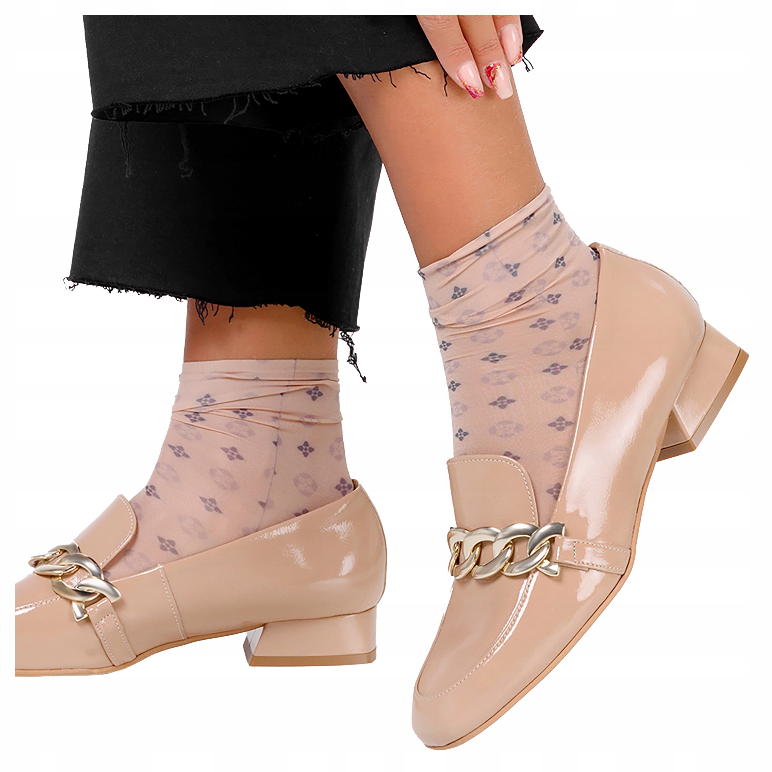 Lehké Kožené Mokasíny Lordsy Nazouvací Polobotky Módní Ozdobný Řetěz vel. 40