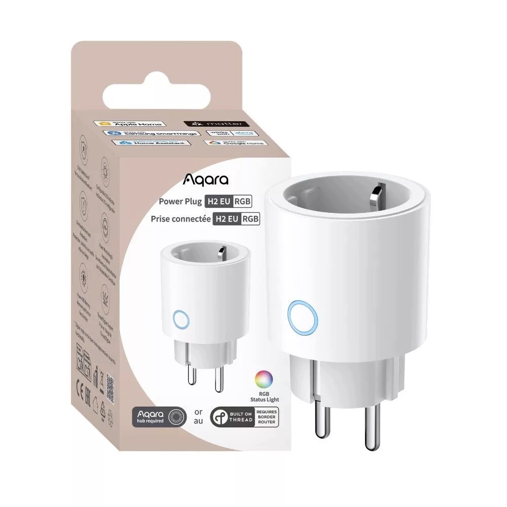 Aqara Power Plug H2 Eu Rgb Inteligentne gniazdko 16A, Thread Zigbee Apple
