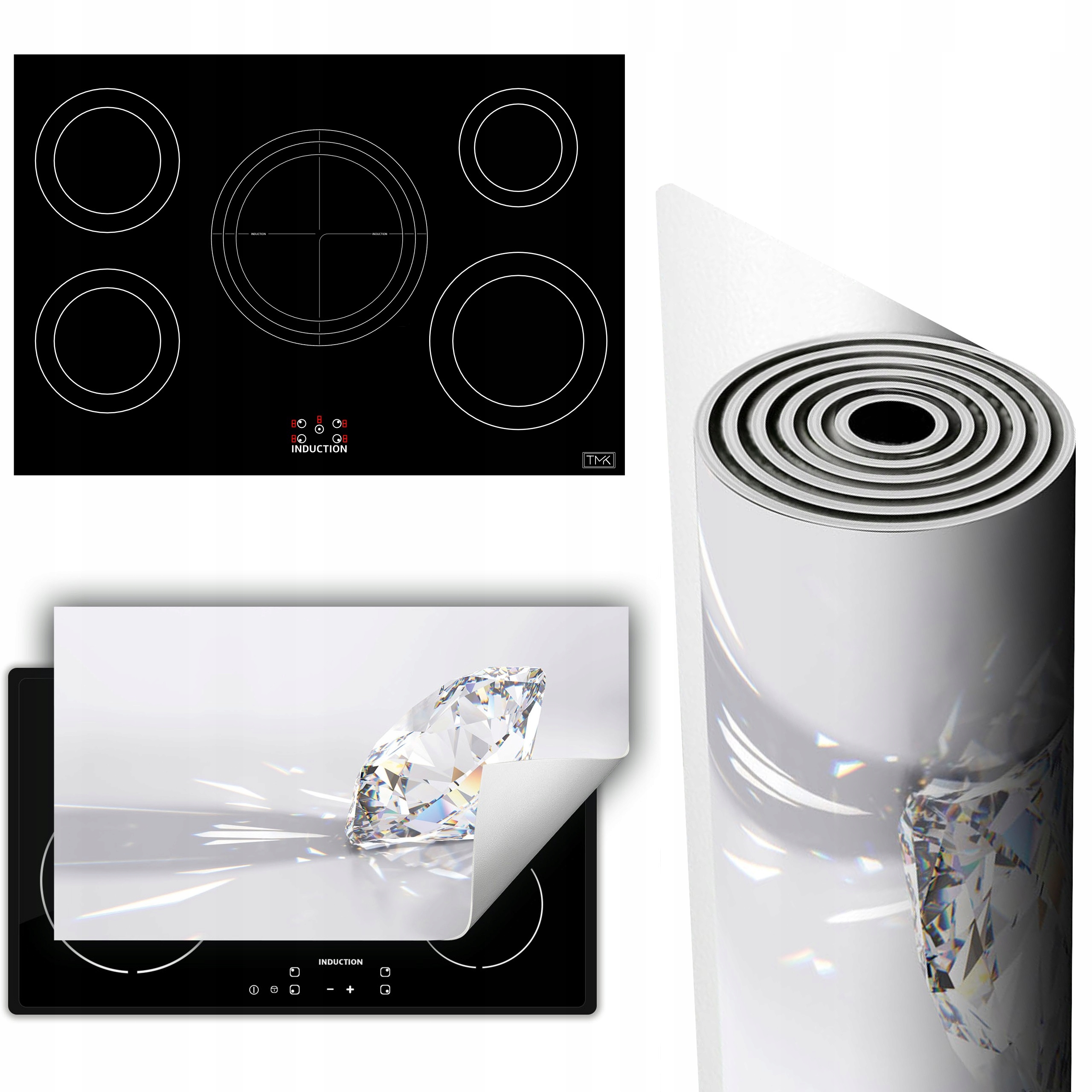 Vinylová Podložka Ochrana Kuchyňské Desky 90x52 šedá diamant