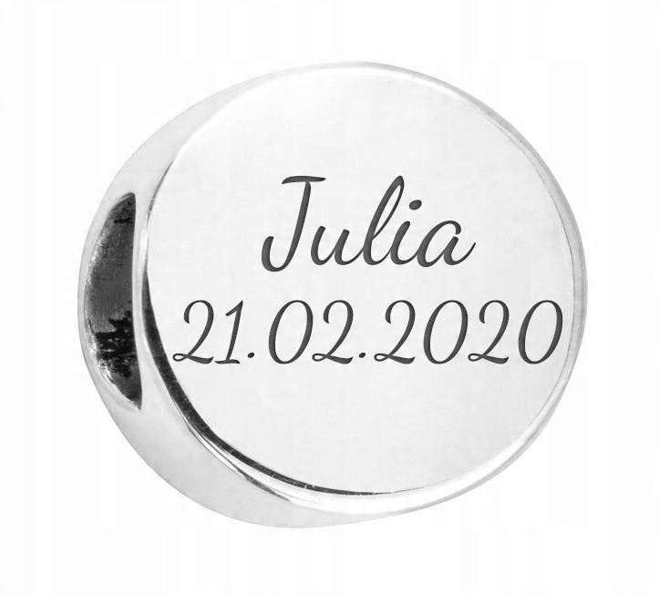 

Charms Twoje Imię Data srebro 925 Zalar + Grawer