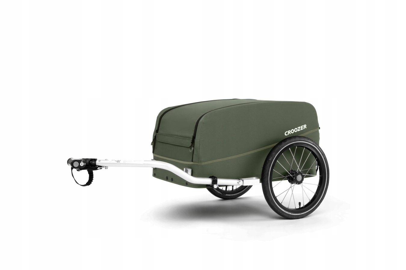 Przyczepka rowerowa towarowa na biwak plażę Croozer cargo Kalle moss green