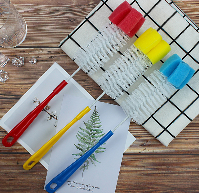 SZCZOTKA DO MYCIA SZKLANEK BUTELEK SŁOIKÓW KUCHNI Z GĄBKĄ DŁUGA EAN (GTIN) 5905965212343