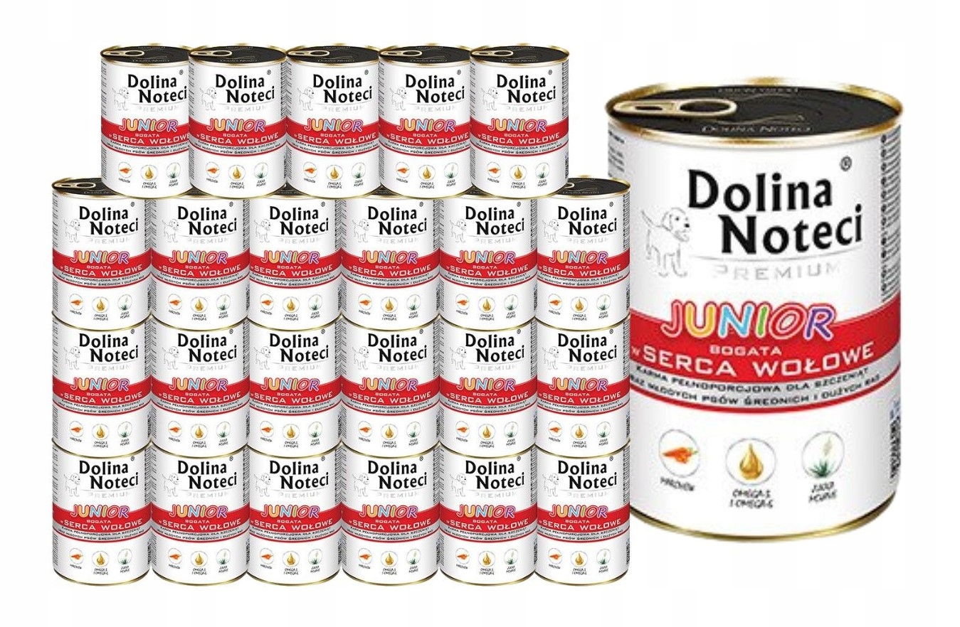 Levně Dolina Noteci Premium Vlhké krmivo pro psy junior bohaté na hovězí srdce 24x400g