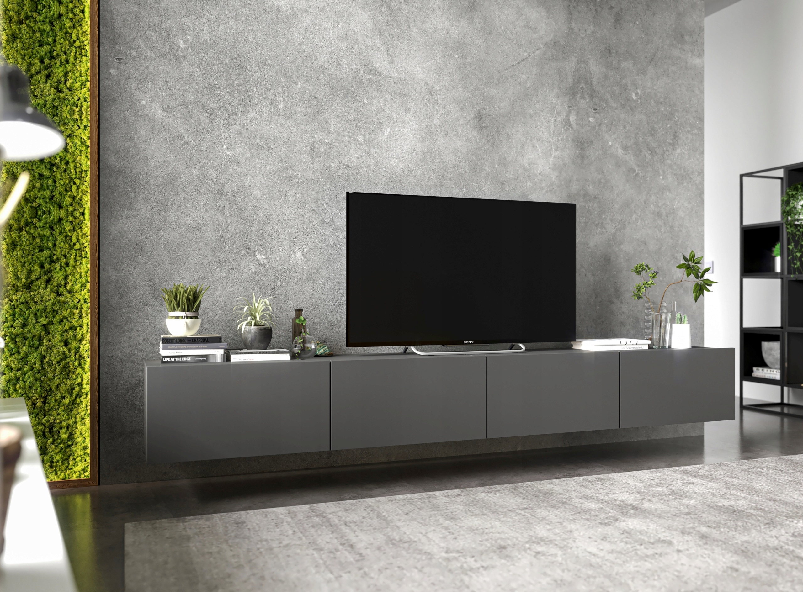 Szafka RTV Loft wisząca grafit komoda RTV Loft 240 Kolekcja ENJOY