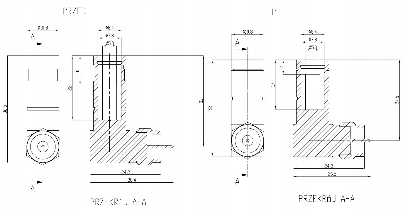 Wtyk złącze F kompresyjne kątowe na przewód TRISET Marka Master