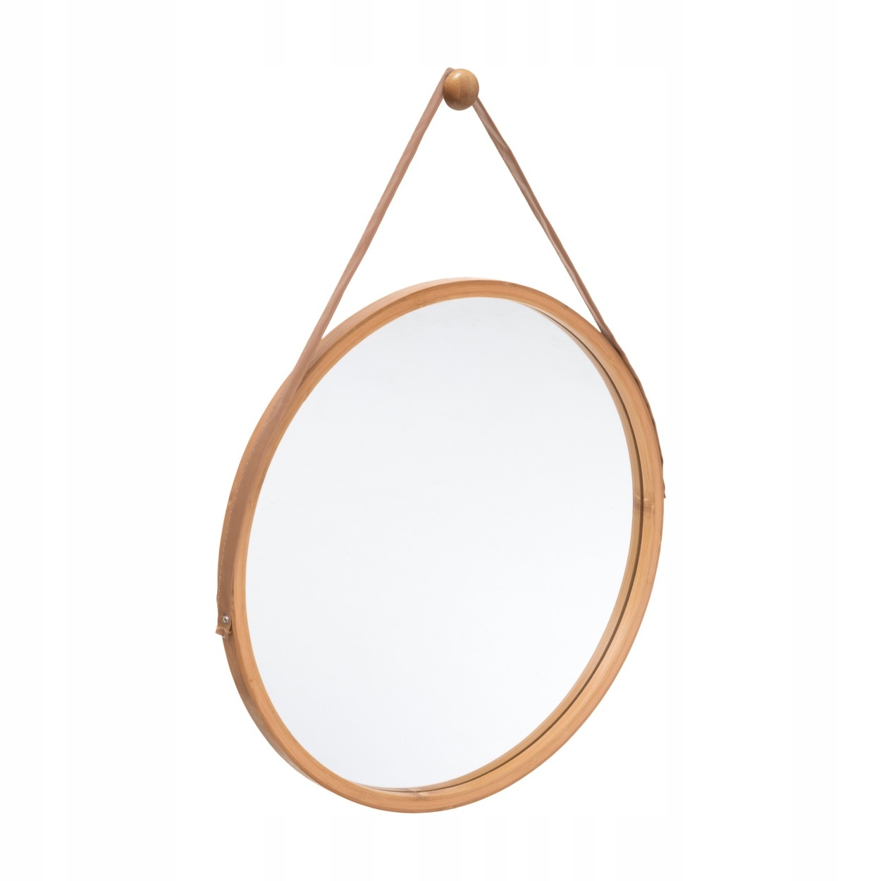 

Bambusowe lustro ścienne na pasku 38 cm okrągłe