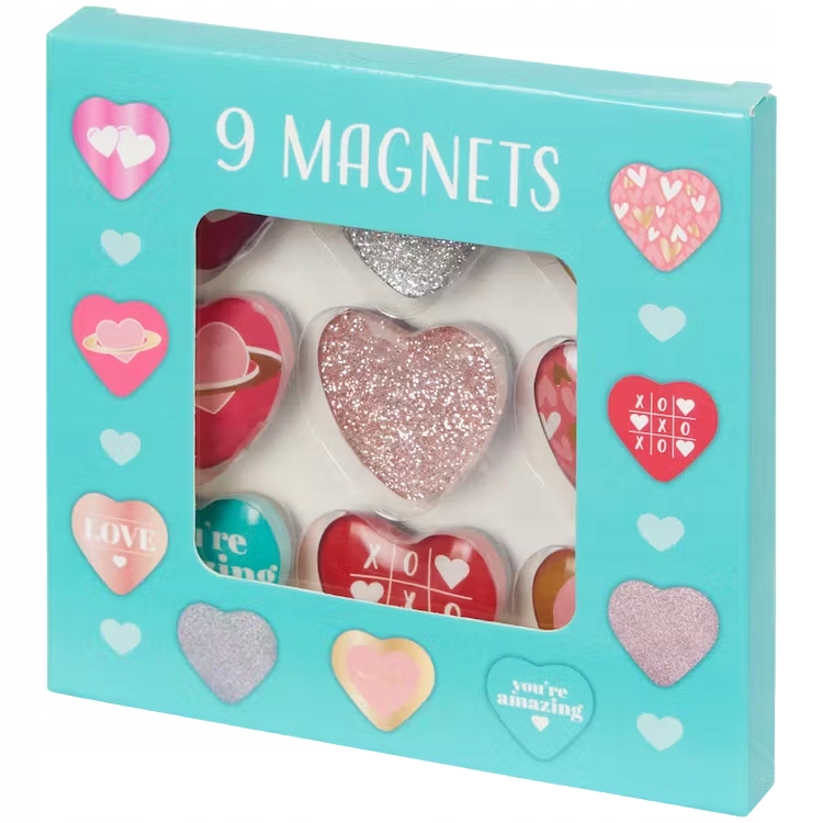 

Magnesy szklane dekoracyjne z brokatem 9 sztuk