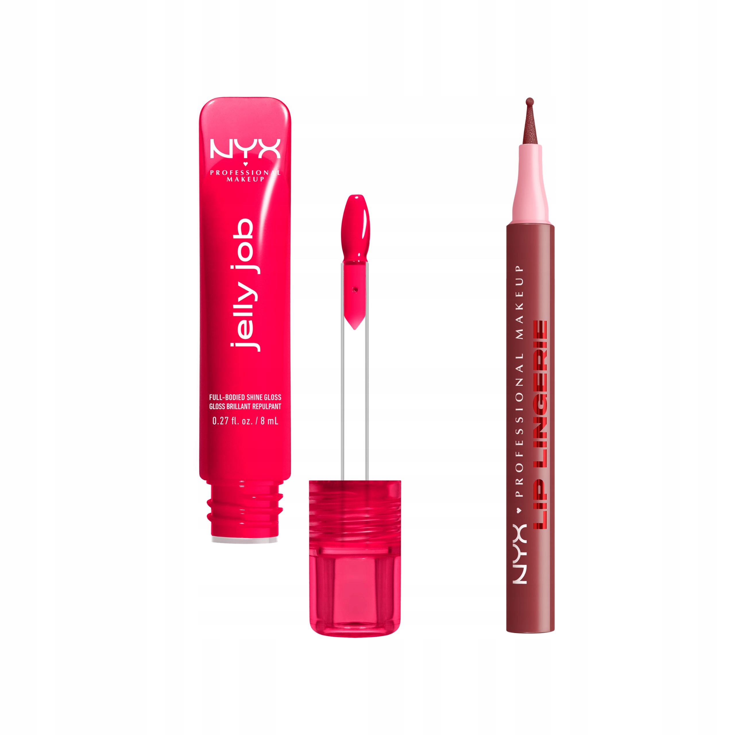 Nyx Jelly Job błyszczyk do ust 14 Cherry Jelly konturówka 10 Up All Night