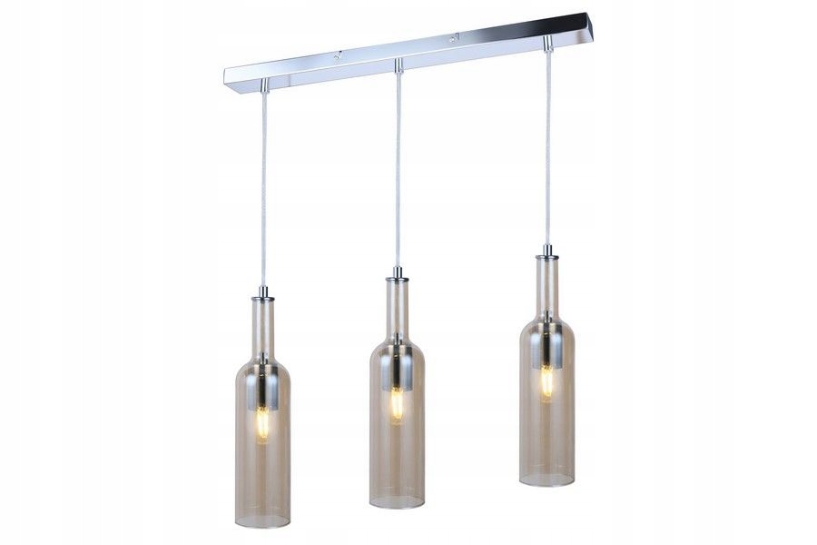 Lišta se 3 stínítky ve tvaru lahví, jantarová Bottle