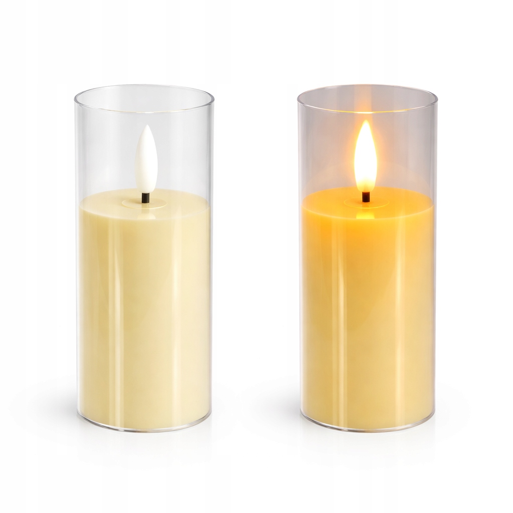 ŚWIECA LED DEKORACYJNA EFEKT PŁOMIENIA ŚWIECZKA WKŁAD NA ZNICZ 15CM