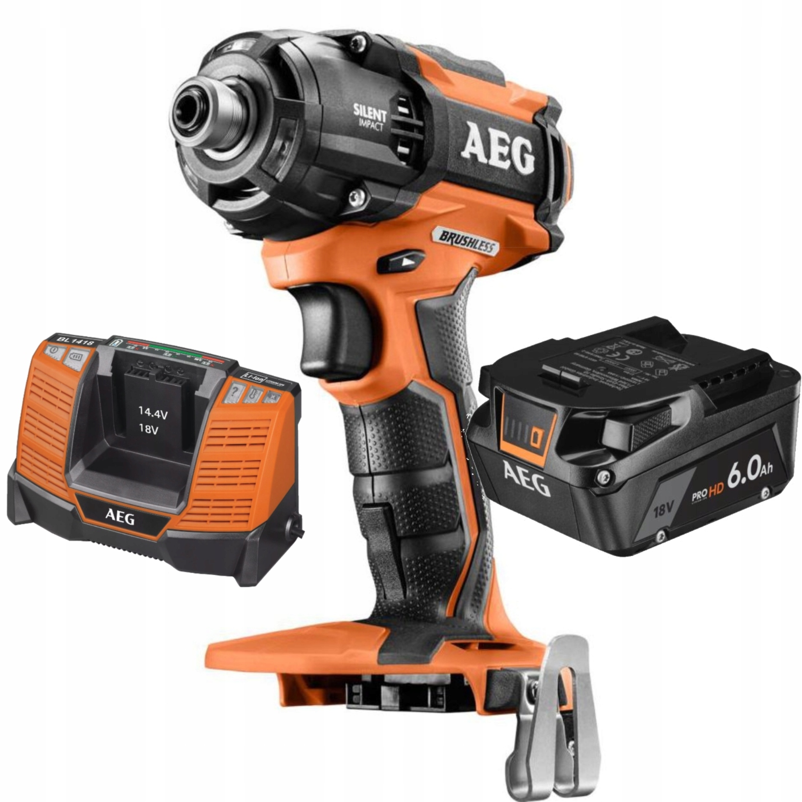 Aeg 18V rázový utahovák nabíječka BL1418 Akumulátor 6.0 Ah