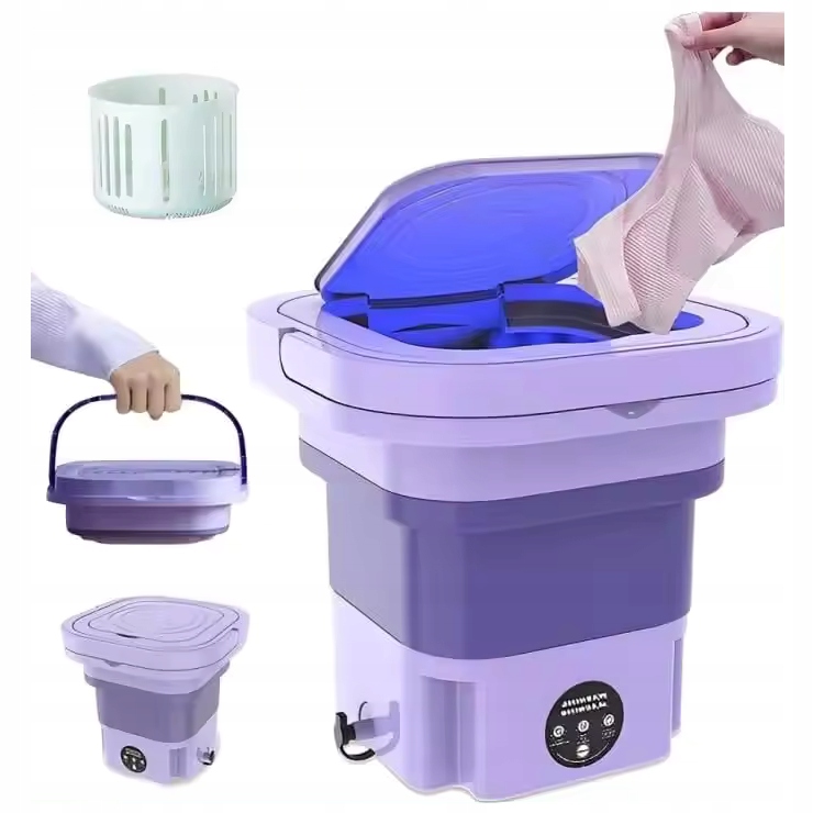 Mini turistická pračka 8 l Automatická skládací přenosná malá cestovní