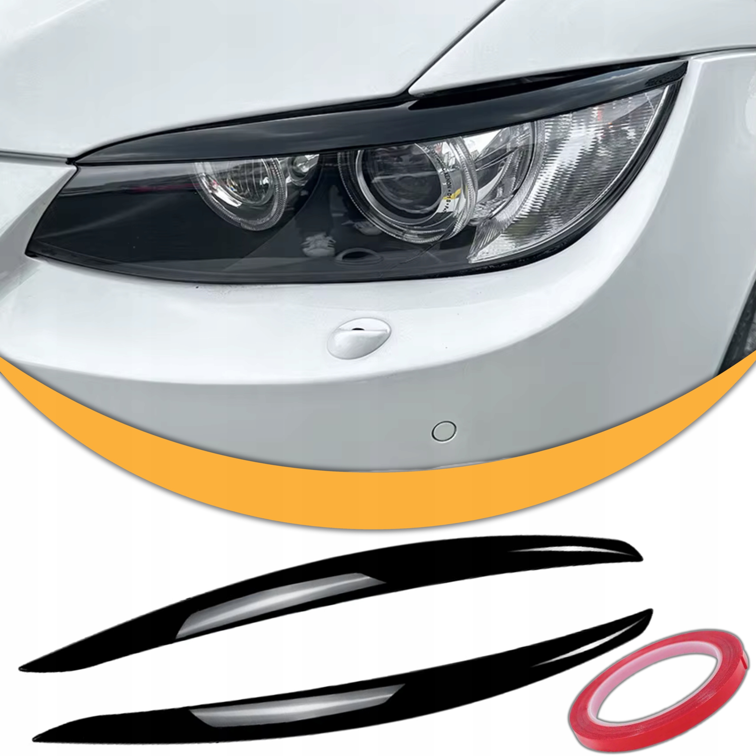 Brewki Bmw E92 E93 na Przednie Lampy Czarny Połysk Przed Liftem Dokładka