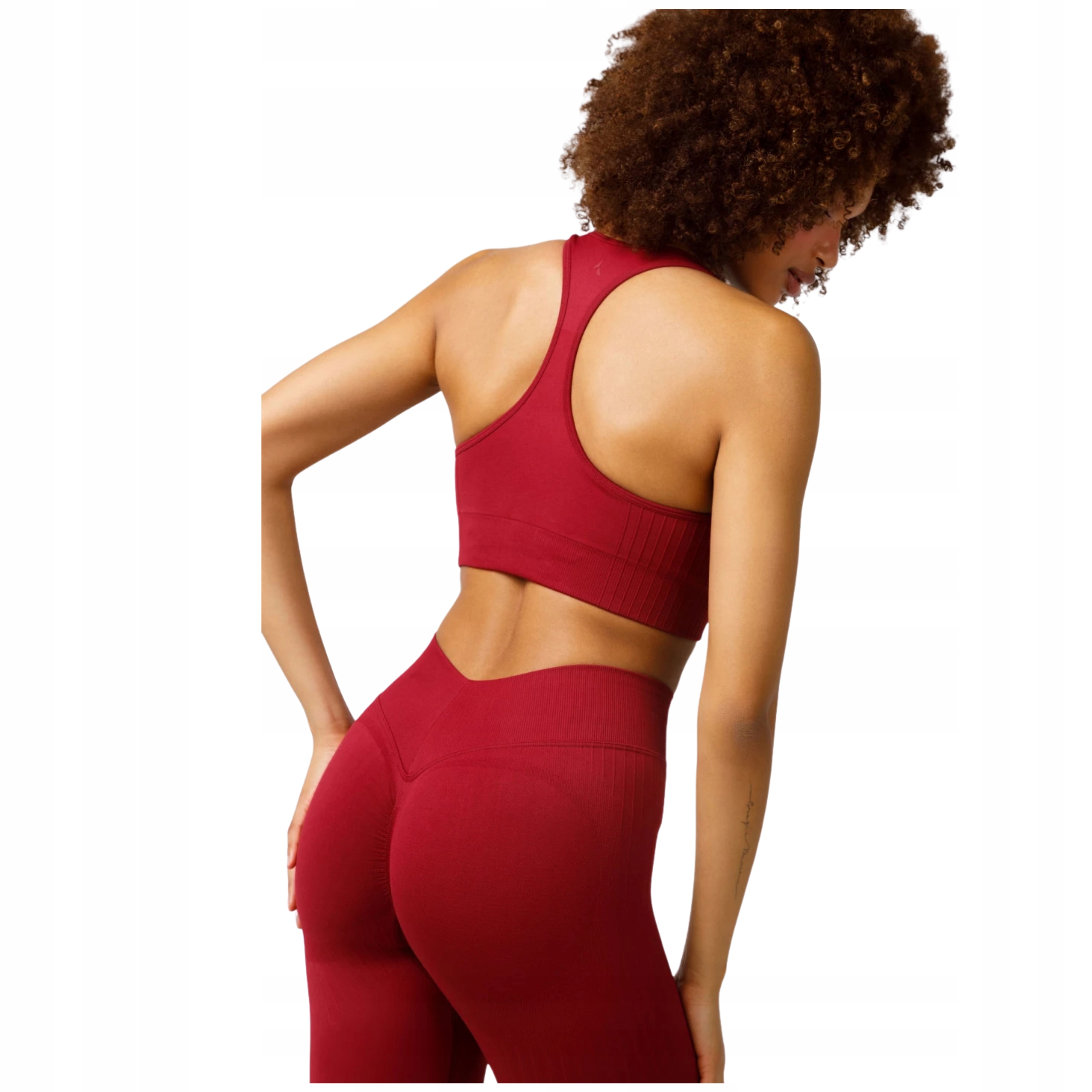 CARPATREE LEGGINSY DAMSKIE SPORTOWE GETRY WYSOKI STAN PUSH UP ELITE RED Rozmiar S