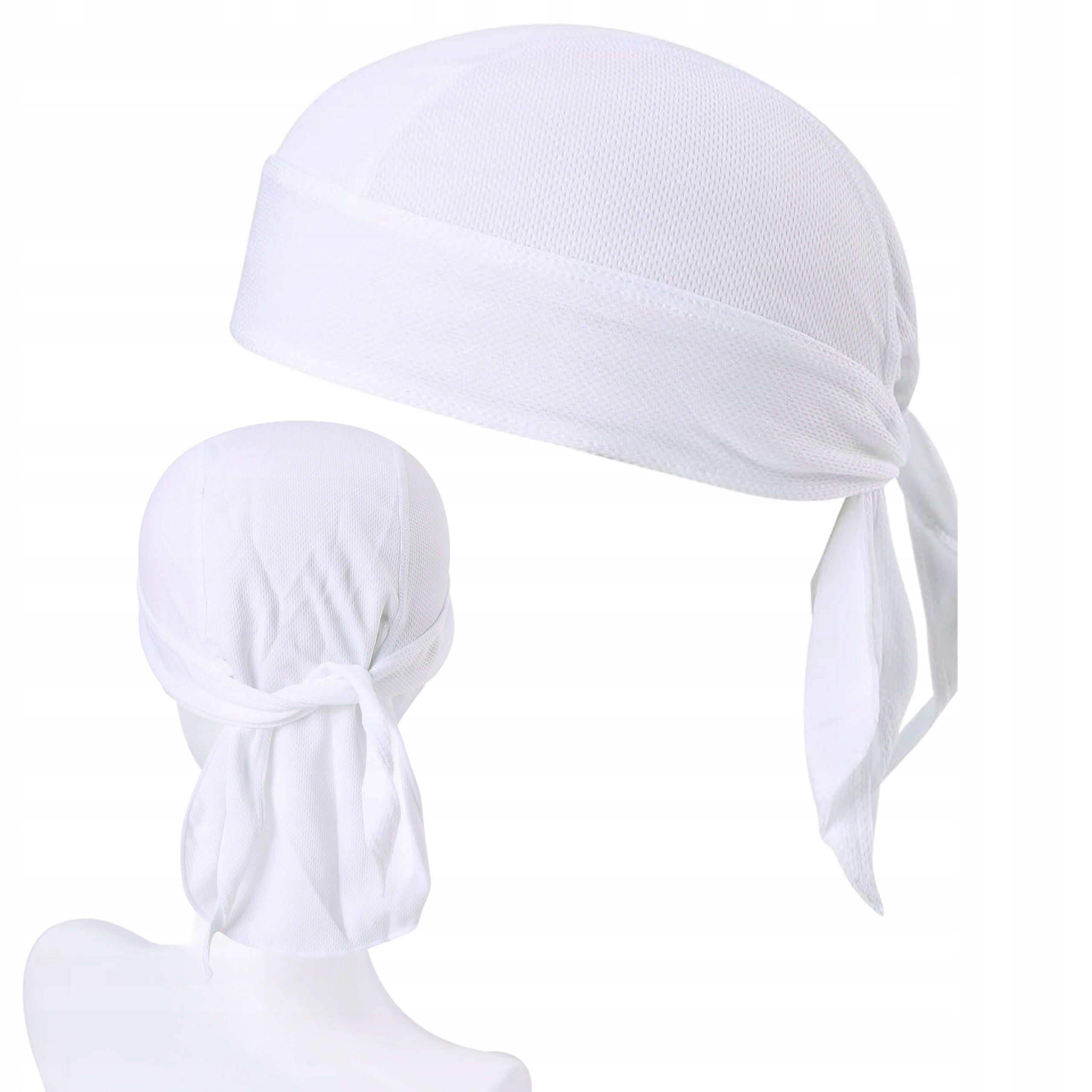 BANDANA CHUSTA NA GŁOWĘ OCHRONA TERMOAKTYWNA BANDAMKA UNIWERSALNA BIAŁA