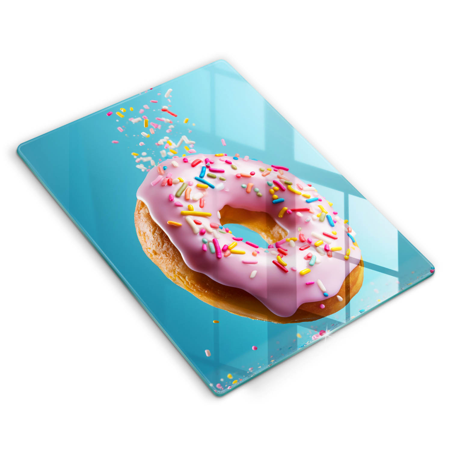 Kuchyňská multifunkční dekorativní deska Tvrzená kobliha donut 40x52 cm