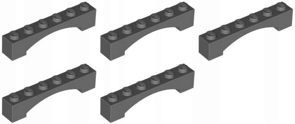 

Lego 92950 Łuk 1x6 szary ciemny Nowy (8g) 5 szt.