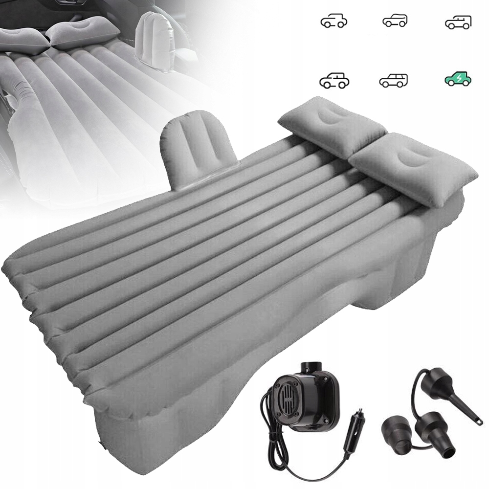Matrace Nafukovací Suv Automobilová Velurová Sada: Pumpička, Polštáře