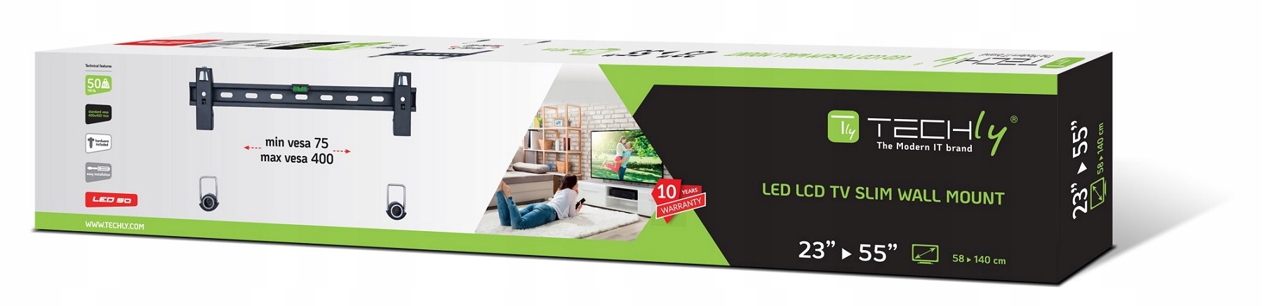 UCHWYT ŚCIENNY TV LED/LCD 23"- 55" SLIM Marka Techly