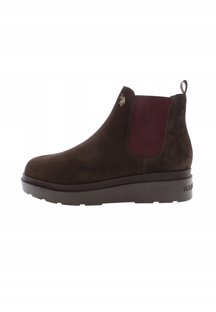 Kotníkové Boty U.s. Polo Assn. Boot PENNY004 tmavě hnědá/červená vel40