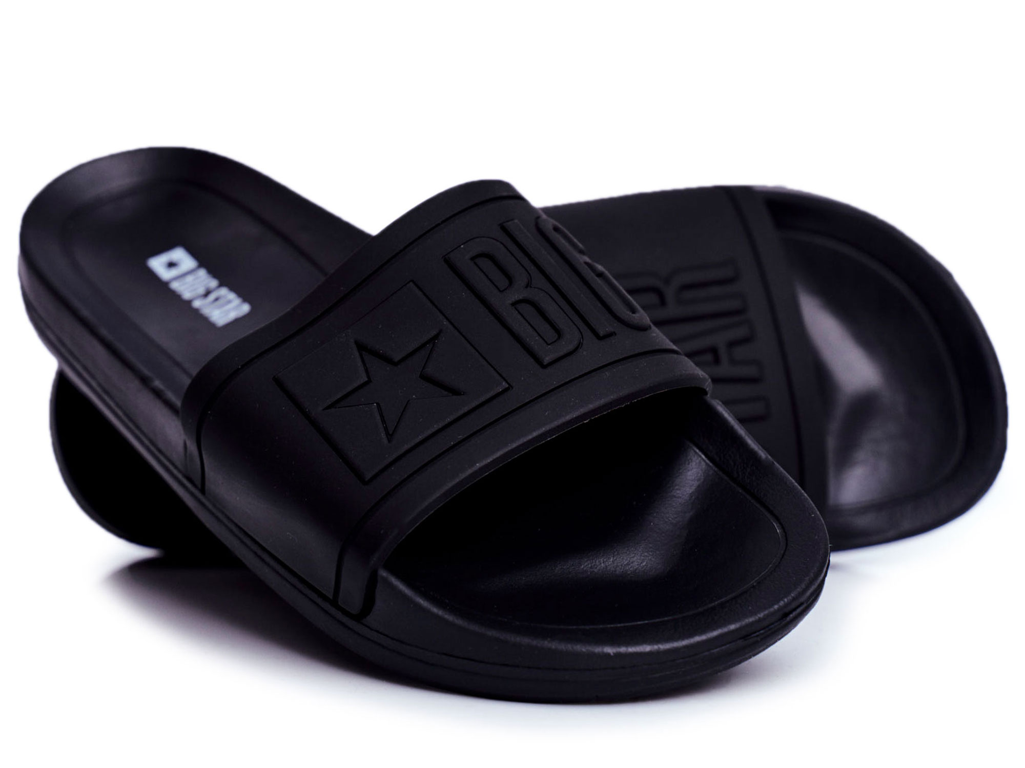 

Męskie Czarne Klapki Big Star DD174690 Gumowe 41