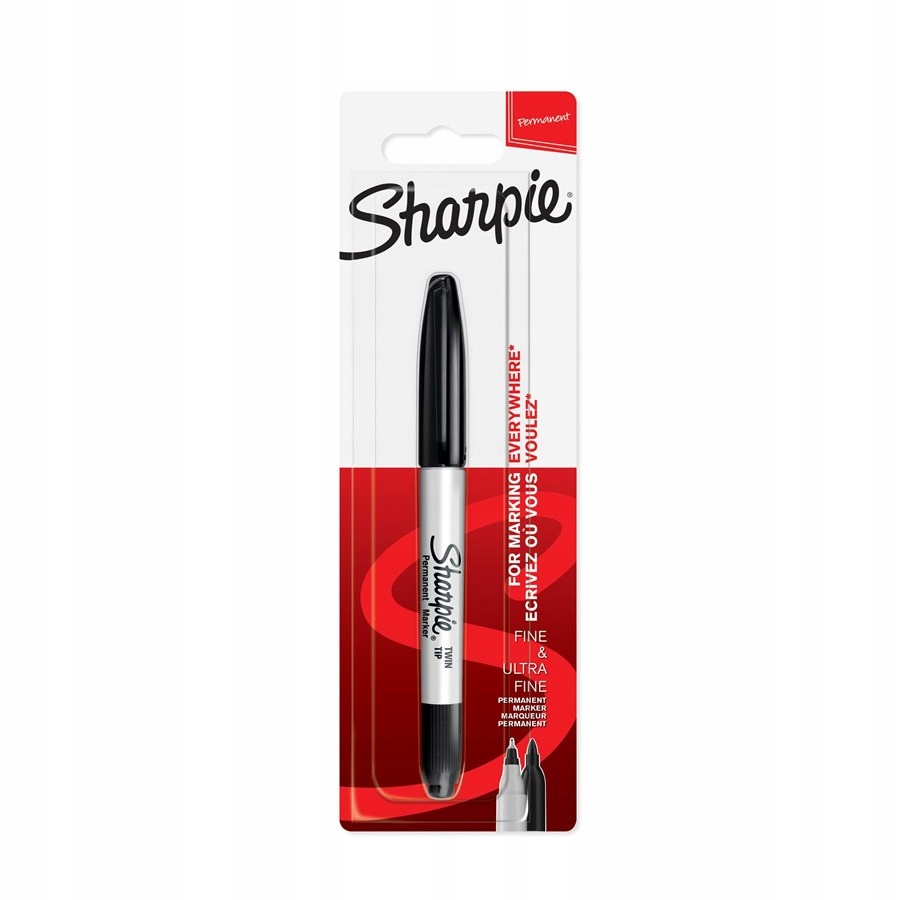 

Marker permanentny Sharpie Twin Tip czarny blister