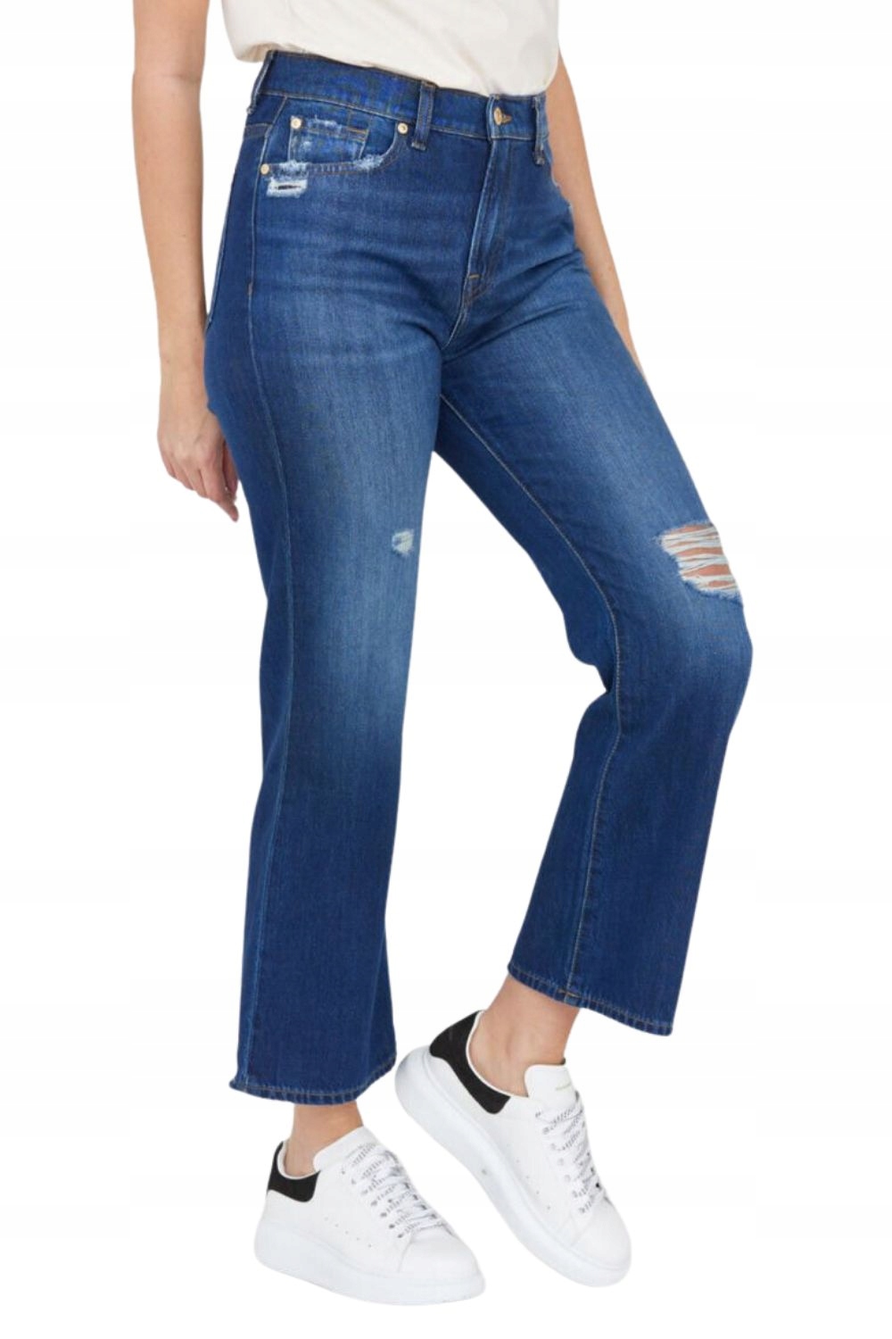 7 For All Mankind Tmavě modré džíny Riley Ankle Boot 28