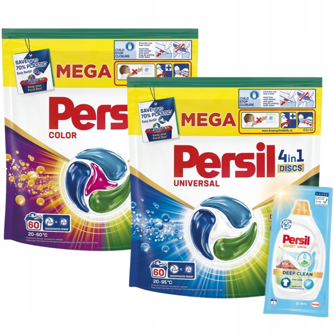 Levně Persil Discs Color Regular Kapsle na praní 4v1 Mix 60 ks x2 Dárek