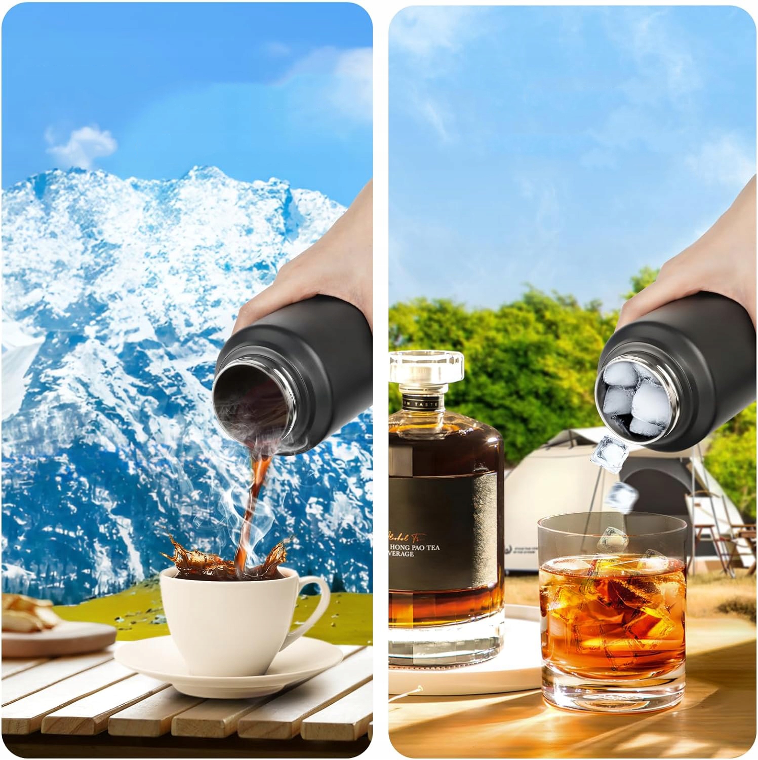 BUTELKA IZOLOWANA BUTELKA NA WODĘ 950ML, SPORTOWA BUTELKA DO PICIA Z SŁOMKĄ Wysokość 26 cm