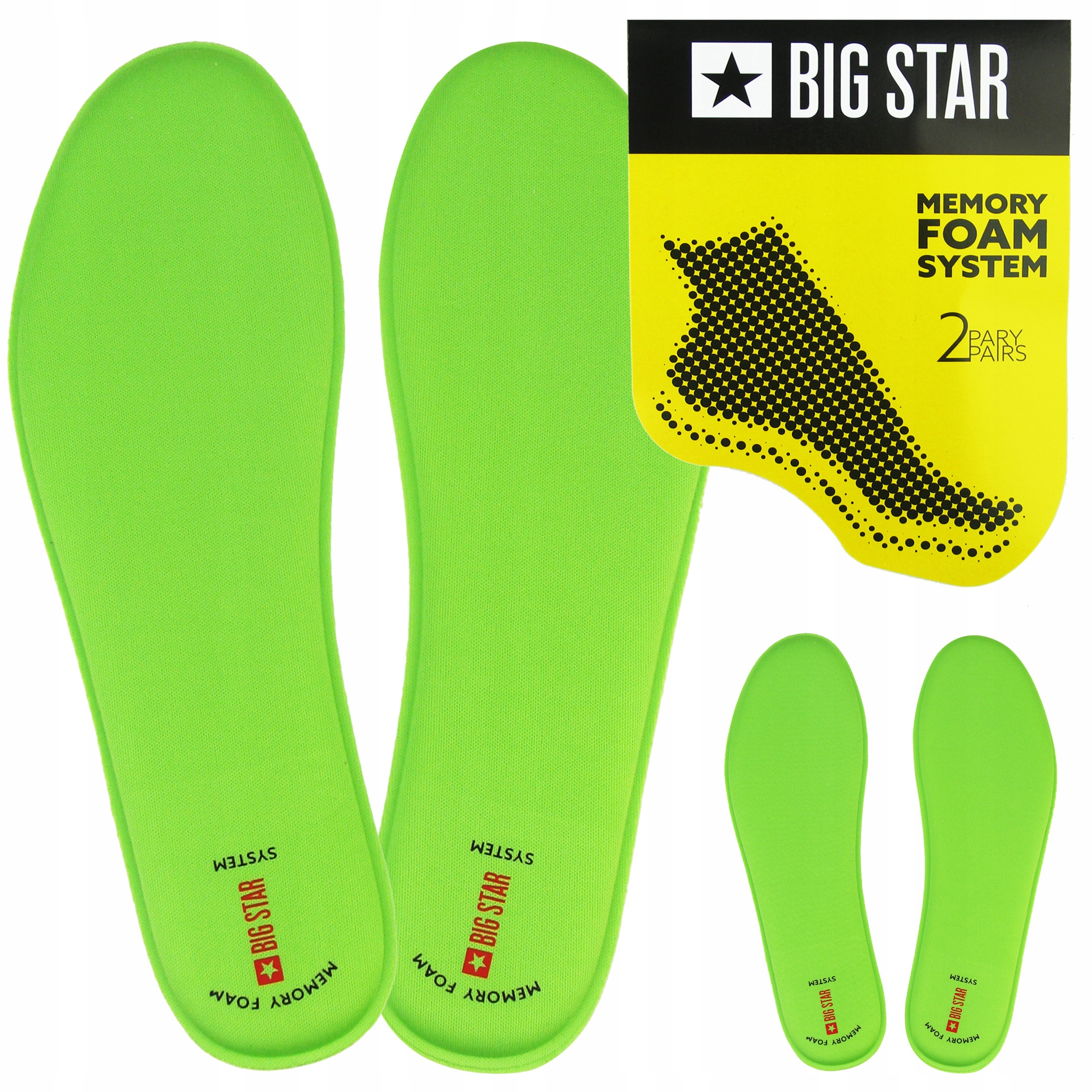 Wkładki do butów MEMORY FOAM BIG STAR 2 pary 41