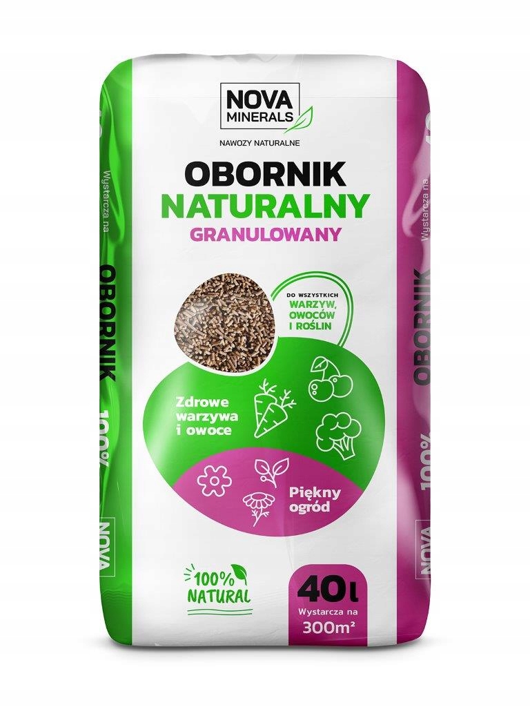 NAWÓZ OBORNIK GRANULOWANY KURZO BYDLĘCY 25KG NATUR Producent Nova Minerals