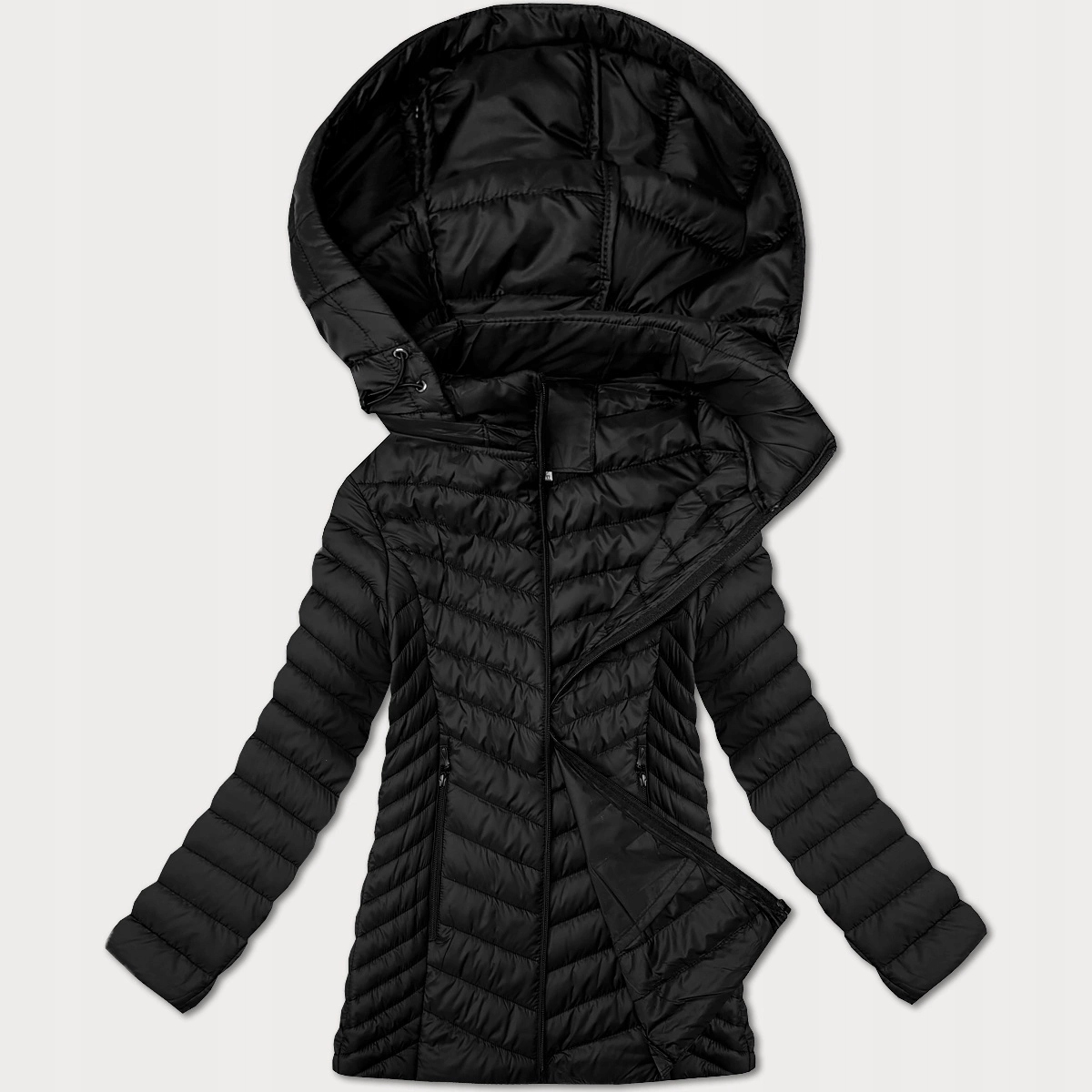 Prošívaná Bunda Plus Size 16M9265 Černá XXL (44)