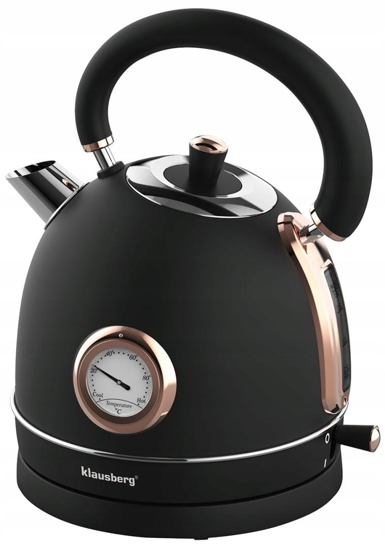 Elektrická konvice s teploměrem nerezová ocel elegantní černá 1,8 l