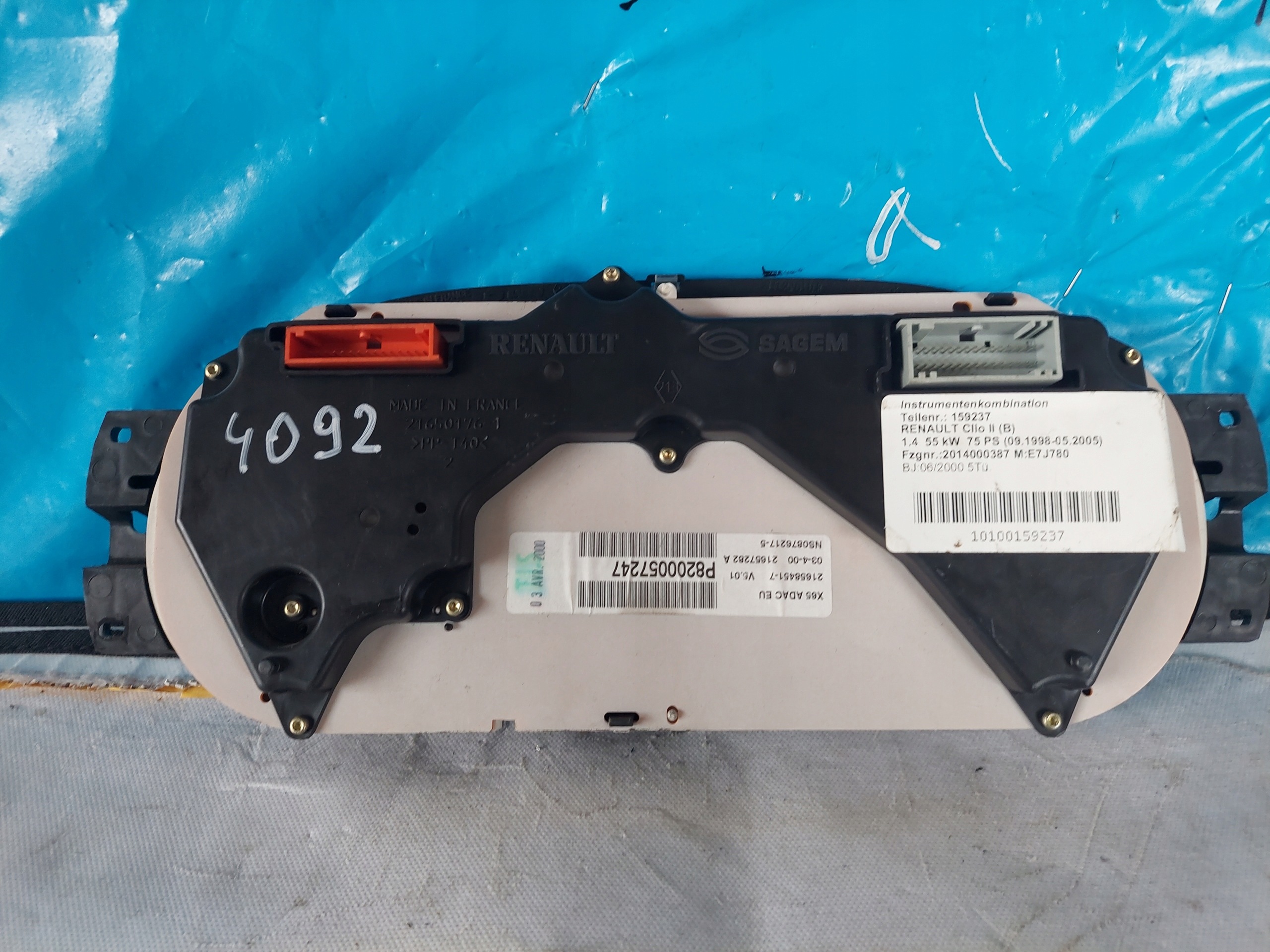 dials clock CLIO II 1.4 B P8200057247