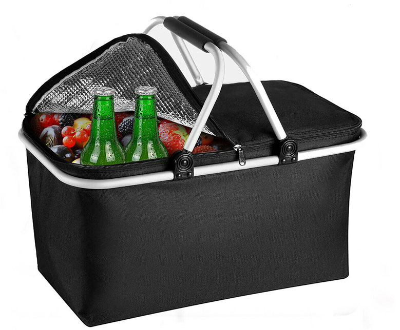 DUŻY TERMICZNY SKŁADANY IZOLACYJNY KOSZ PIKNIKOWY KOSZYK NA ZAKUPY PLAŻĘ Marka inna marka